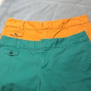 ✨2 for 1 ✨Shorts in Green and Cantaloupe Orange size 8. (Will separate)